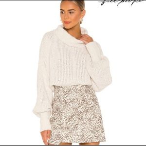 ⚜️FREE PEOPLE Faux Suede Modern Femme Leopard Print Wrap Skirt